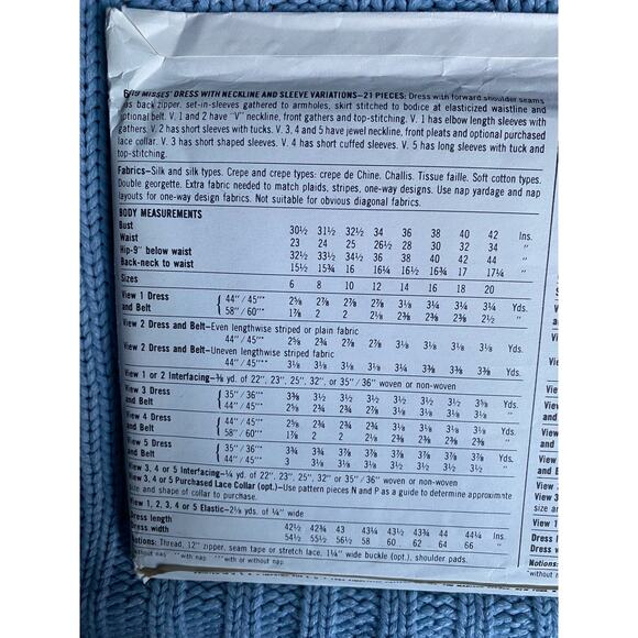 Simplicity 6619 Shirt dress 1980s sz 16-20 - Picture 4 of 5